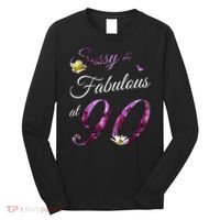 90 Year Old Sassy & Fabulous Floral 1935 90th Birthday Long Sleeve Shirt thumb 0