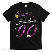 90 Year Old Sassy & Fabulous Floral 1935 90th Birthday T-Shirt thumb 0