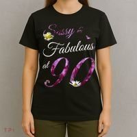 90 Year Old Sassy & Fabulous Floral 1935 90th Birthday T-Shirt thumb 4
