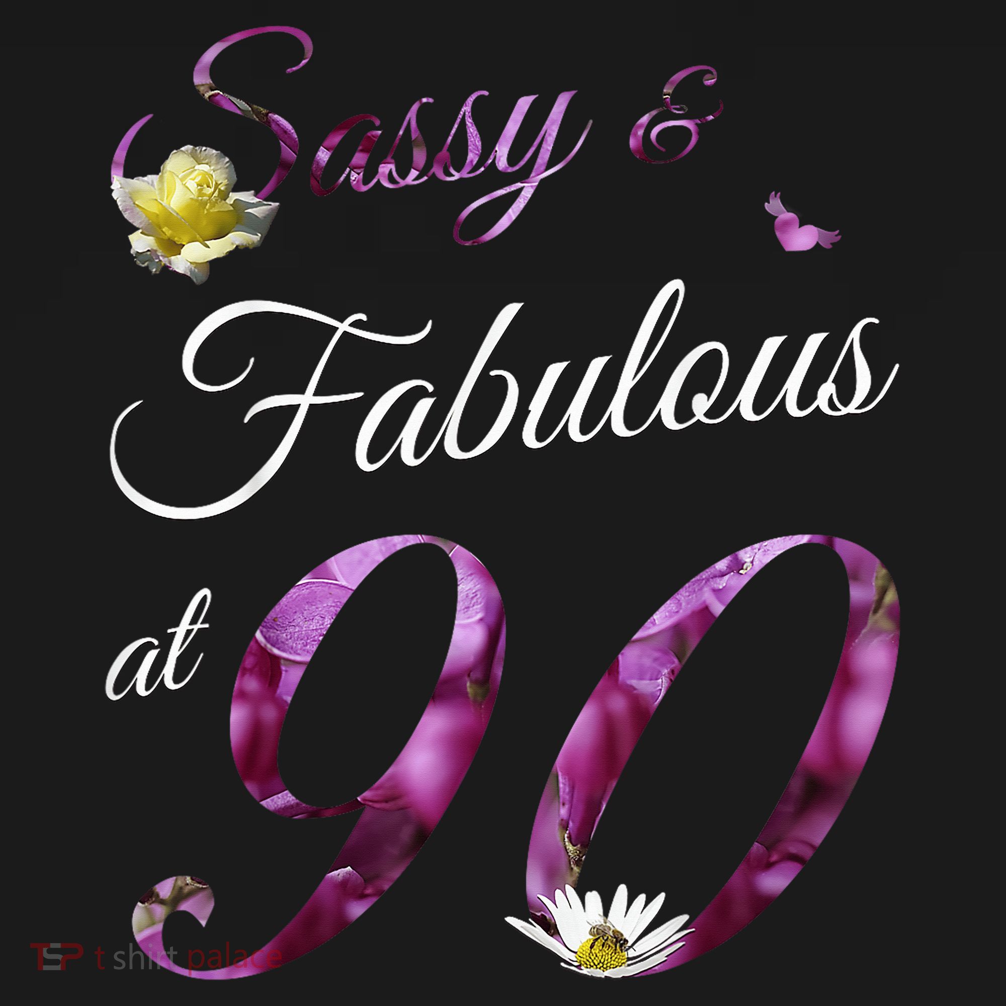 90 Year Old Sassy & Fabulous Floral 1935 90th Birthday T-Shirt