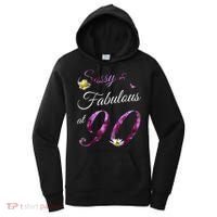 90 Year Old Sassy & Fabulous Floral 1935 90th Birthday Women's Hoodie thumb 0