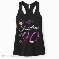 90 Year Old Sassy & Fabulous Floral 1935 90th Birthday Women's Tank Top thumb 0
