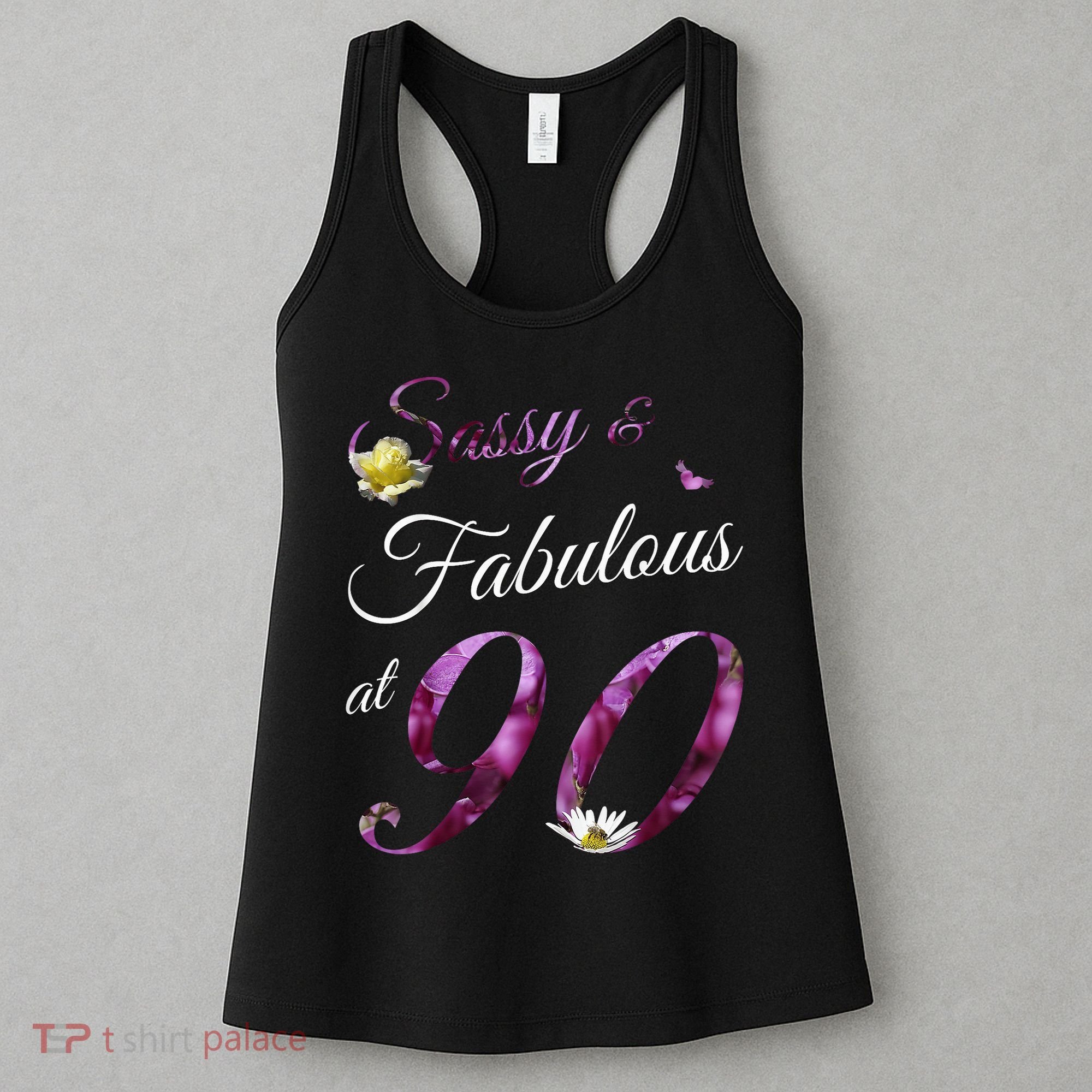 90 Year Old Sassy & Fabulous Floral 1935 90th Birthday Women's Tank Top