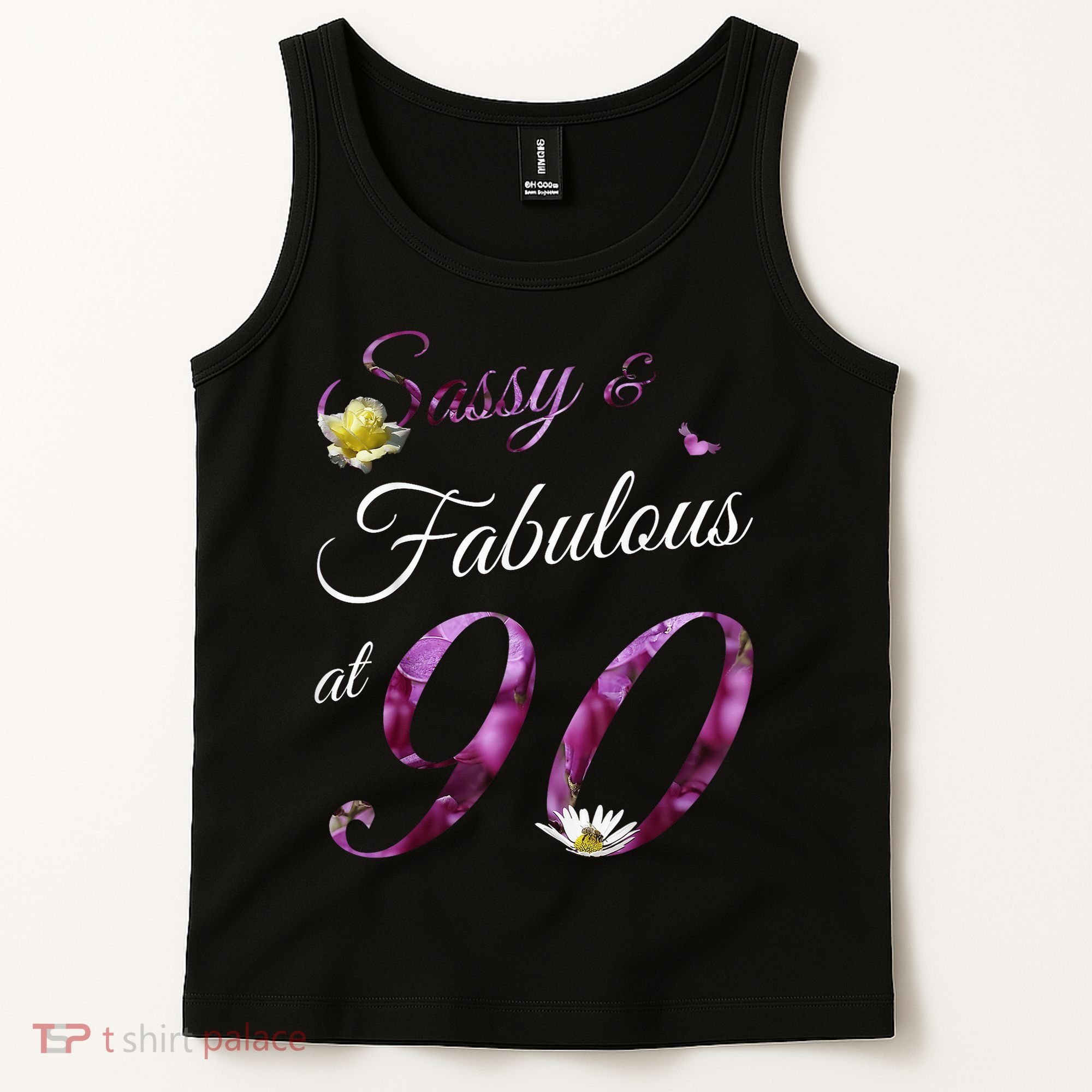 90 Year Old Sassy & Fabulous Floral 1935 90th Birthday Tank Top