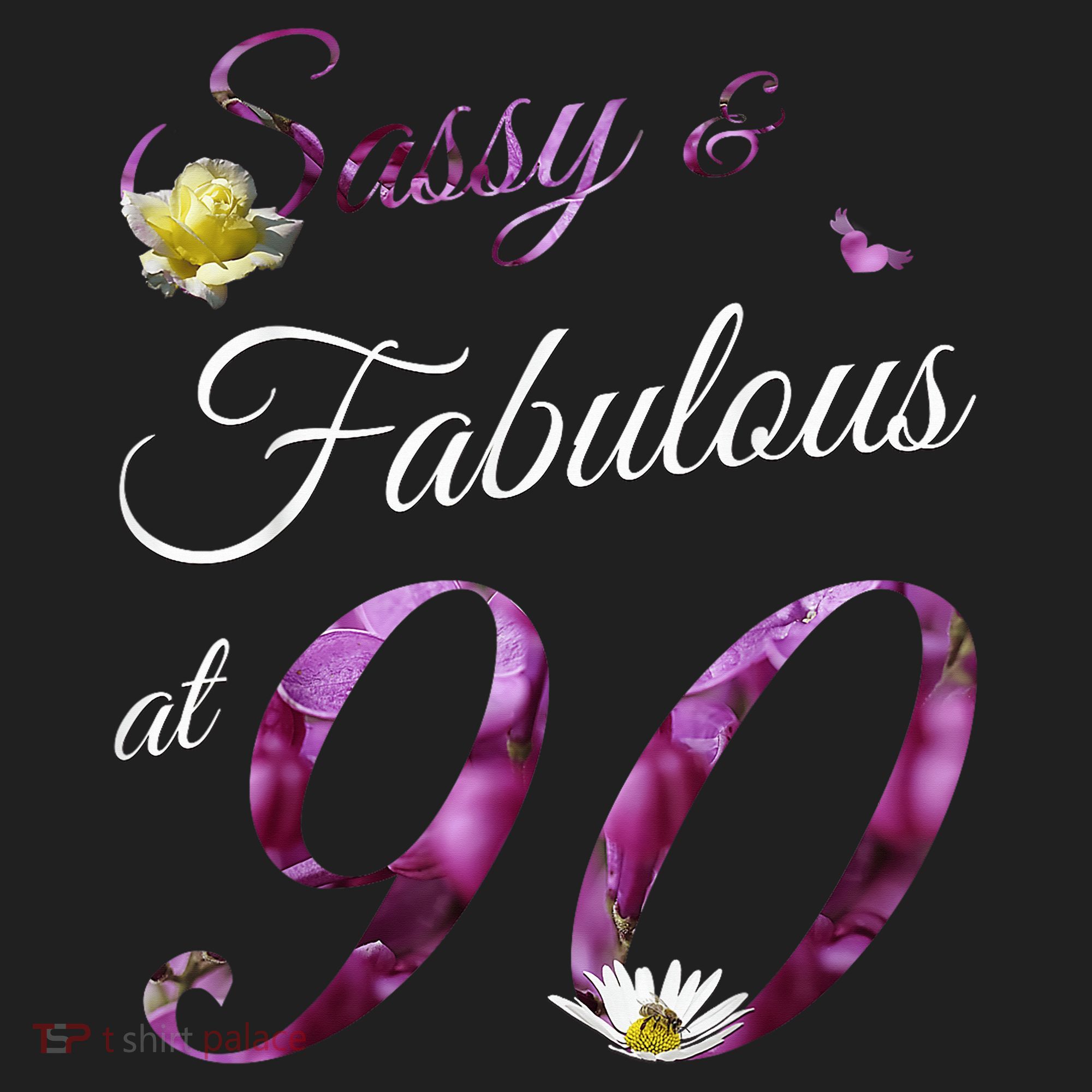 90 Year Old Sassy & Fabulous Floral 1935 90th Birthday Golf Towel