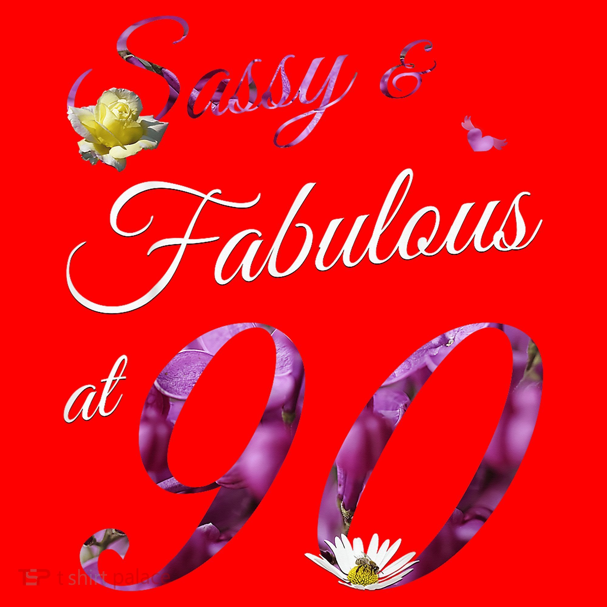 90 Year Old Sassy & Fabulous Floral 1935 90th Birthday Santa Hat