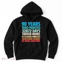 90 Years Of Being Awesome 90th Birthday Time Breakdown Hoodie thumb 0