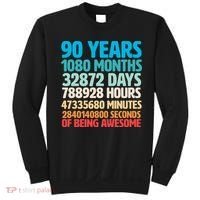 90 Years Of Being Awesome 90th Birthday Time Breakdown Sweatshirt thumb 0
