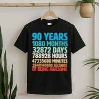 90 Years Of Being Awesome 90th Birthday Time Breakdown T-Shirt thumb 2