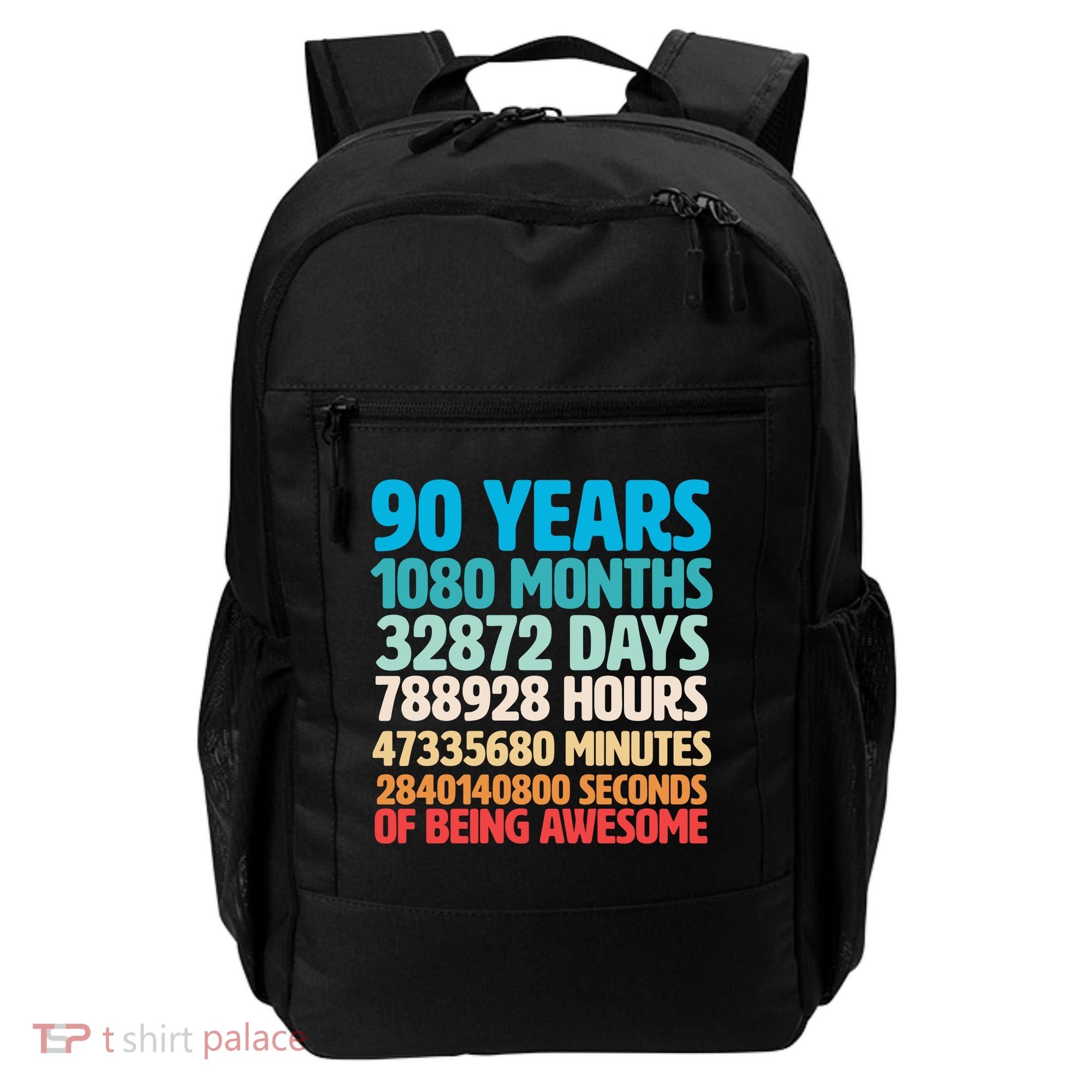 90 Years Of Being Awesome 90th Birthday Time Breakdown Backpack