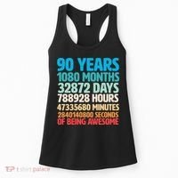 90 Years Of Being Awesome 90th Birthday Time Breakdown Women's Tank Top thumb 0