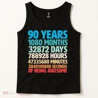 90 Years Of Being Awesome 90th Birthday Time Breakdown Tank Top thumb 2