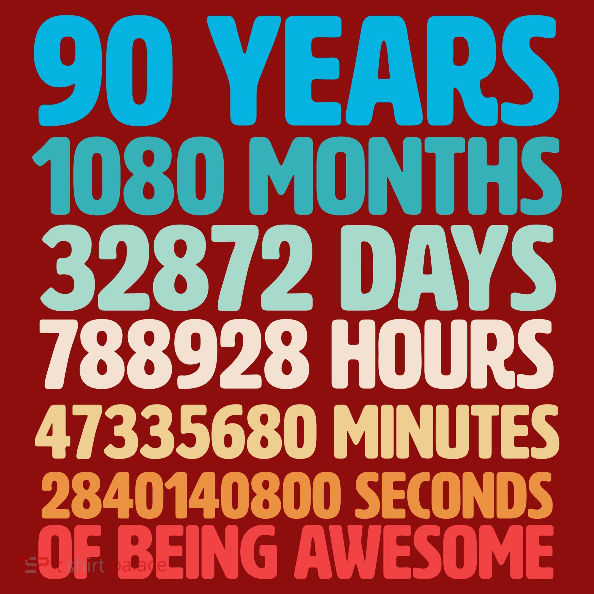 90 Years Of Being Awesome 90th Birthday Time Breakdown Long Sleeve Shirt