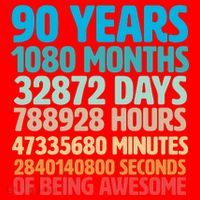 90 Years Of Being Awesome 90th Birthday Time Breakdown Santa Hat thumb 1