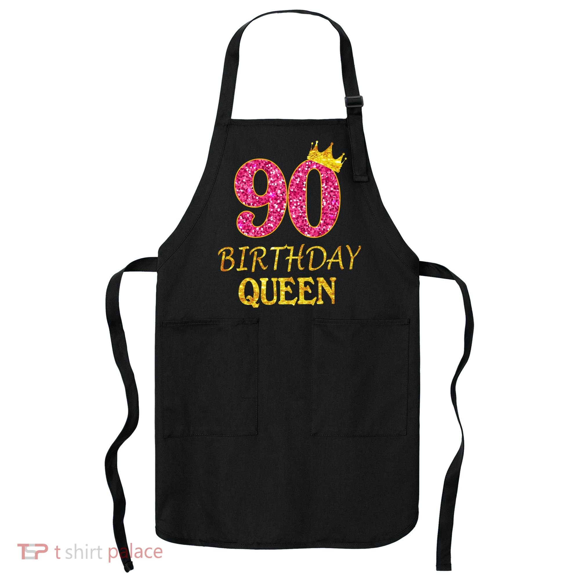 90 Years Old Birthday Queen  Shirt 90th Birthday Pink Apron