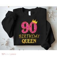 90 Years Old Birthday Queen  Shirt 90th Birthday Pink Sweatshirt thumb 2