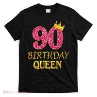 90 Years Old Birthday Queen  Shirt 90th Birthday Pink T-Shirt thumb 0