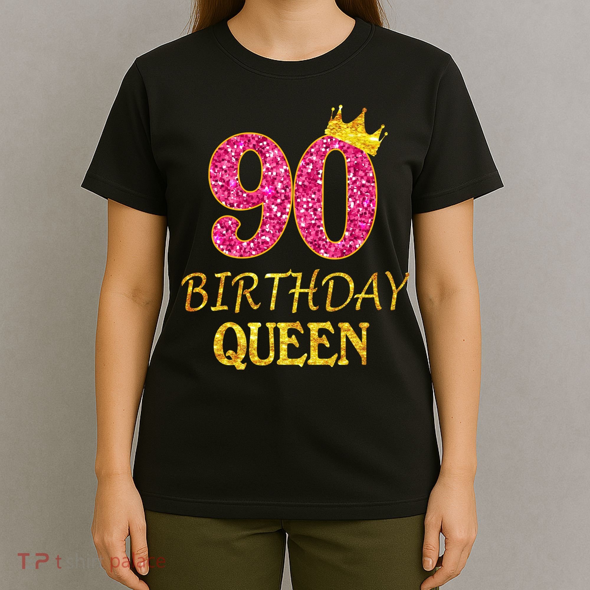 90 Years Old Birthday Queen  Shirt 90th Birthday Pink T-Shirt