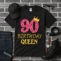 90 Years Old Birthday Queen  Shirt 90th Birthday Pink Tall T-Shirt thumb 3