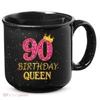 90 Years Old Birthday Queen  Shirt 90th Birthday Pink 15oz Campfire Ceramic Mug thumb 0