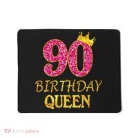 90 Years Old Birthday Queen  Shirt 90th Birthday Pink Mousepad thumb 0