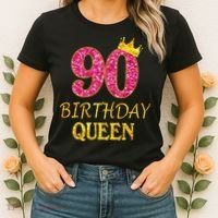 90 Years Old Birthday Queen  Shirt 90th Birthday Pink Women's T-Shirt thumb 2