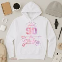 90 Years Old And Fabulous Happy 90th Birthday Hoodie thumb 3