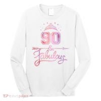 90 Years Old And Fabulous Happy 90th Birthday Long Sleeve Shirt thumb 0