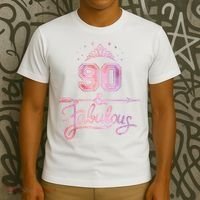 90 Years Old And Fabulous Happy 90th Birthday T-Shirt thumb 3