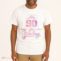 90 Years Old And Fabulous Happy 90th Birthday Tall T-Shirt thumb 2