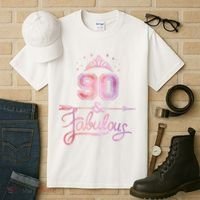 90 Years Old And Fabulous Happy 90th Birthday Tall T-Shirt thumb 3