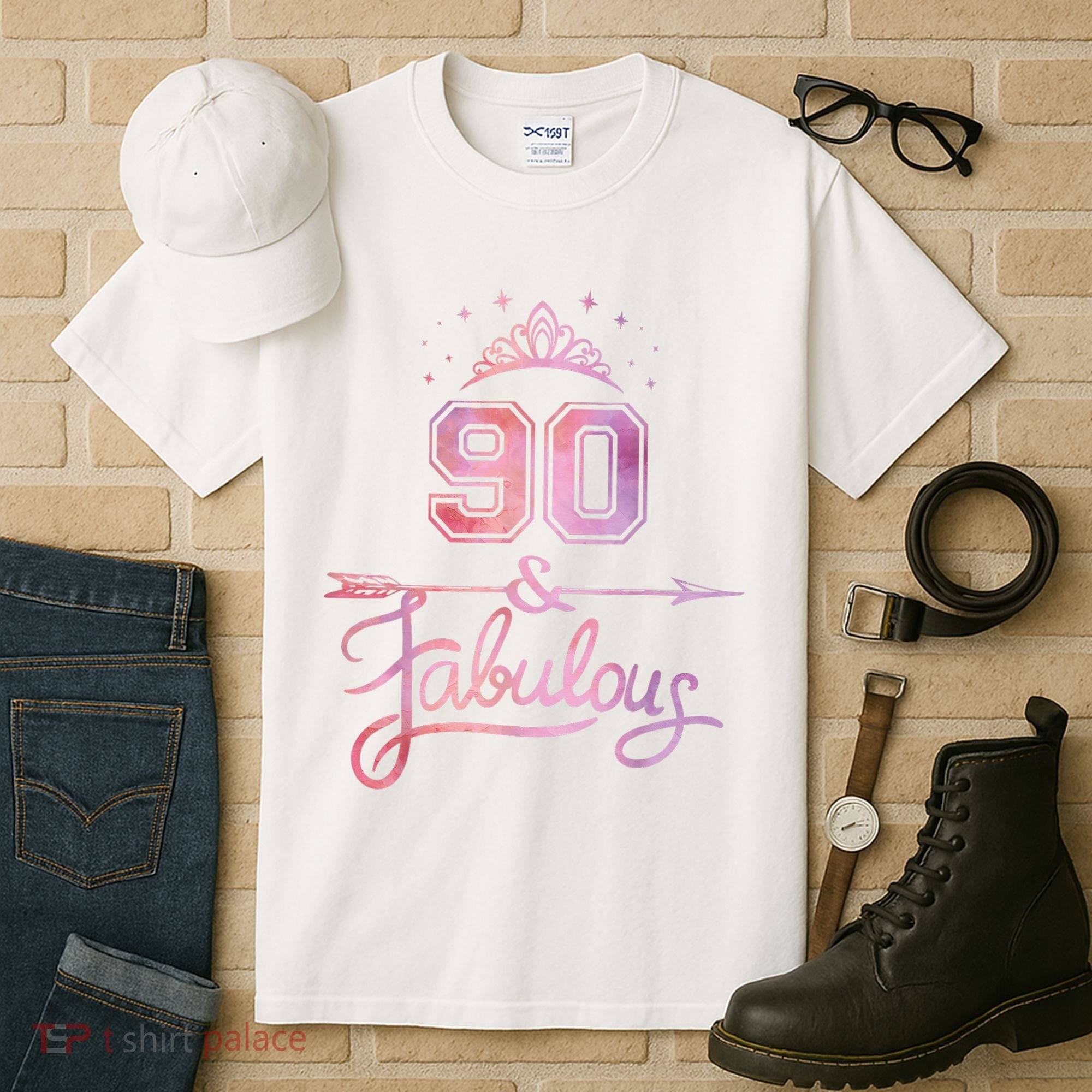 90 Years Old And Fabulous Happy 90th Birthday Tall T-Shirt