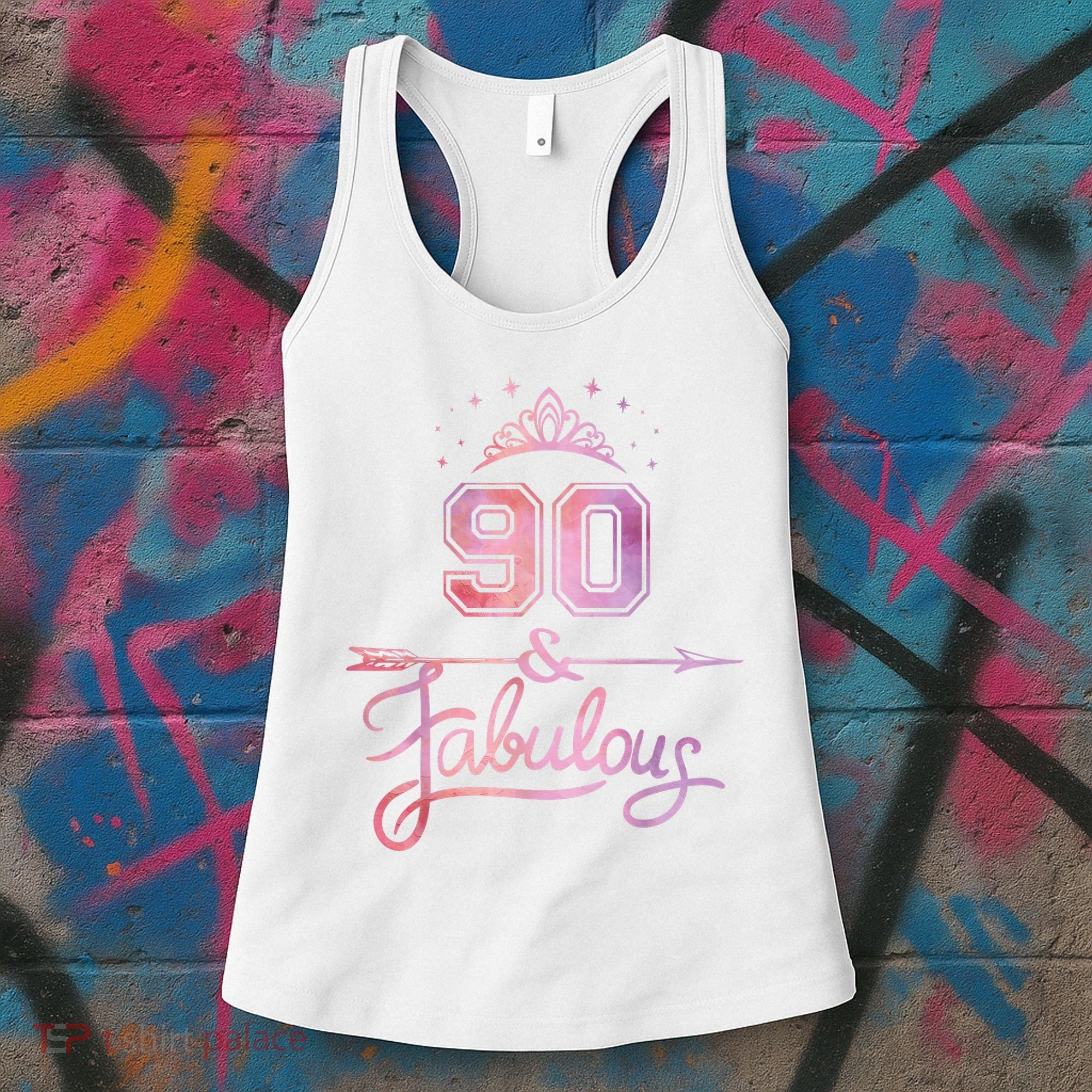 90 Years Old And Fabulous Happy 90th Birthday Women's Tank Top