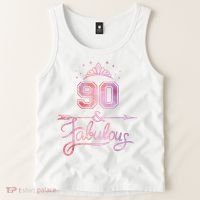 90 Years Old And Fabulous Happy 90th Birthday Tank Top thumb 2
