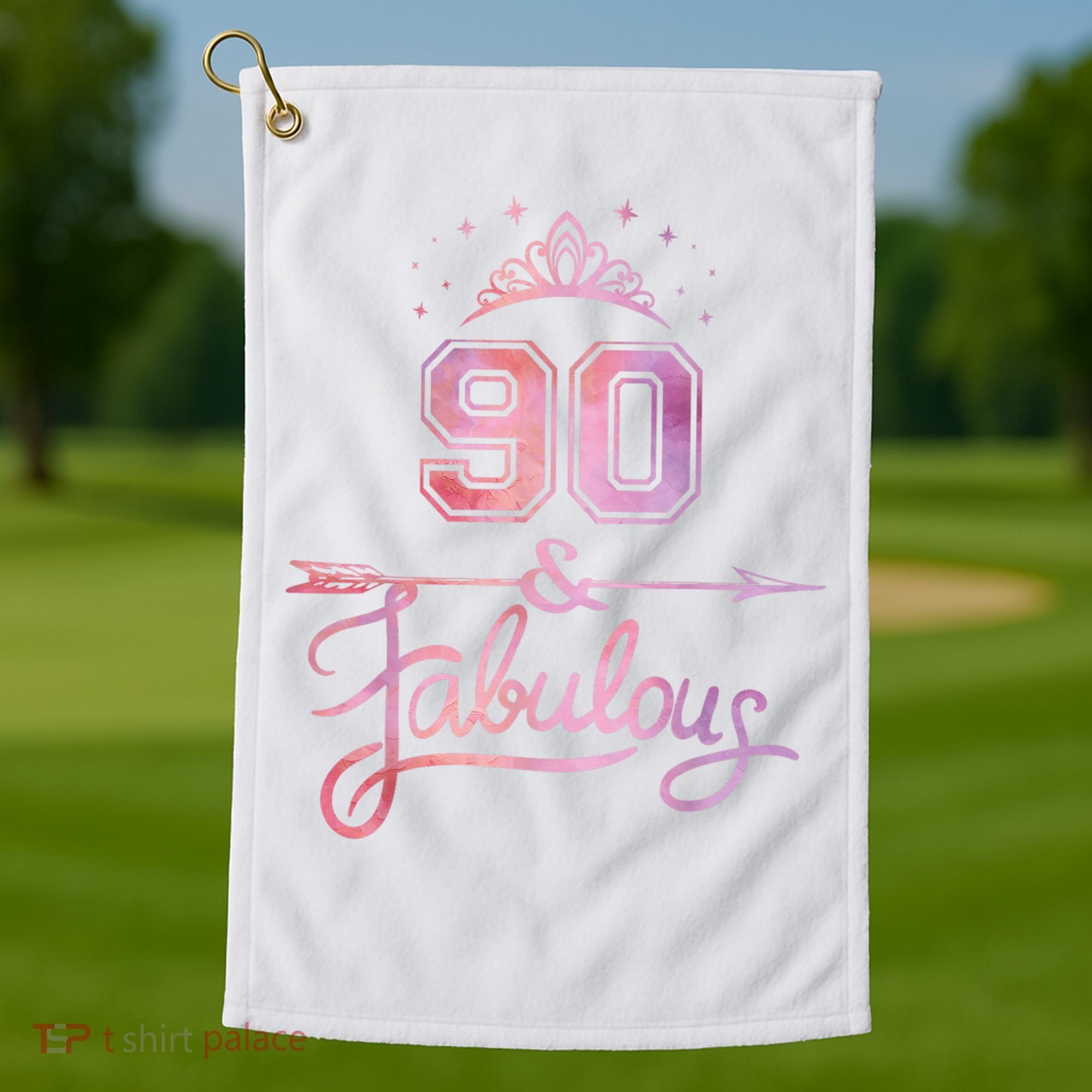 90 Years Old And Fabulous Happy 90th Birthday Golf Towel