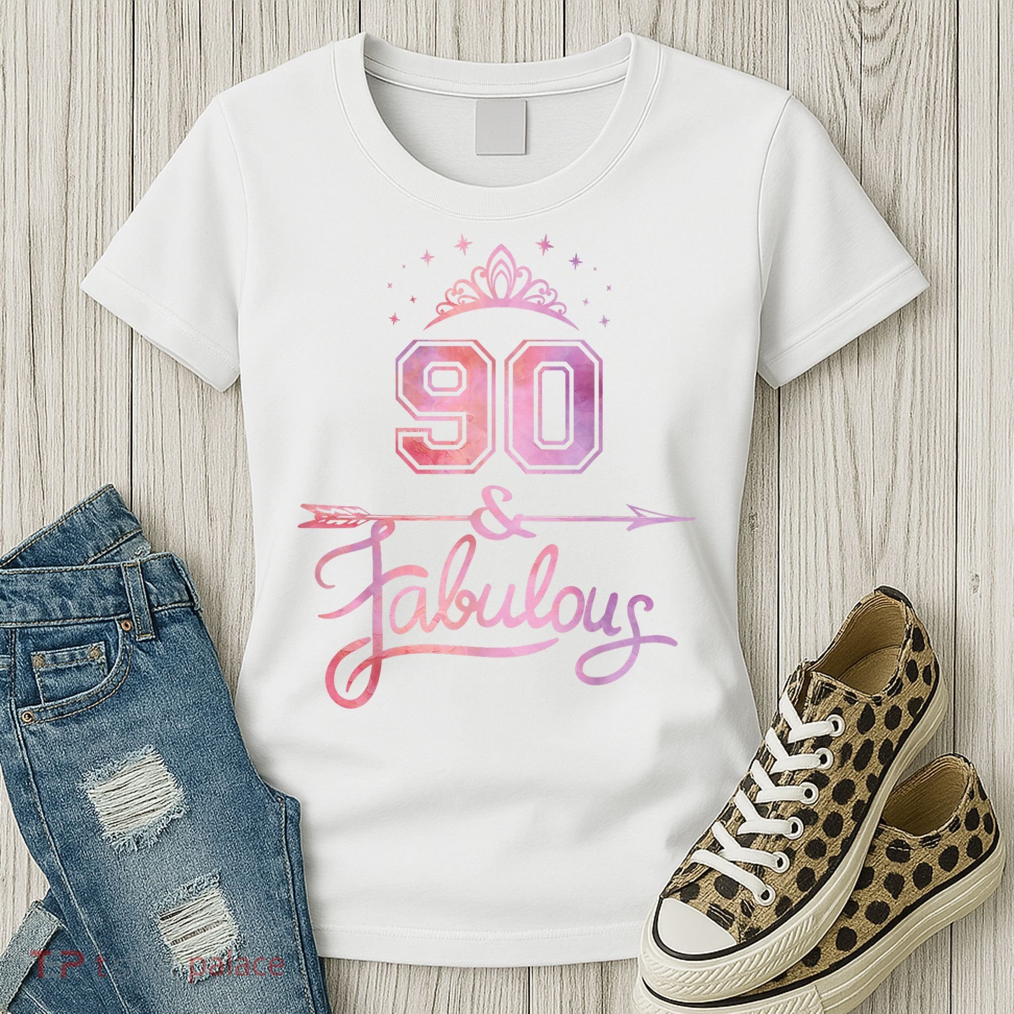 90 Years Old And Fabulous Happy 90th Birthday Women's T-Shirt