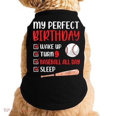 9 Year Old Baseball Birthday Party 9th Boy Nine Player Doggie Tank