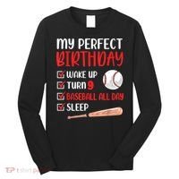 9 Year Old Baseball Birthday Party 9th Boy Nine Player Long Sleeve Shirt thumb 0