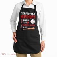 9 Year Old Baseball Birthday Party 9th Boy Nine Player Apron thumb 2