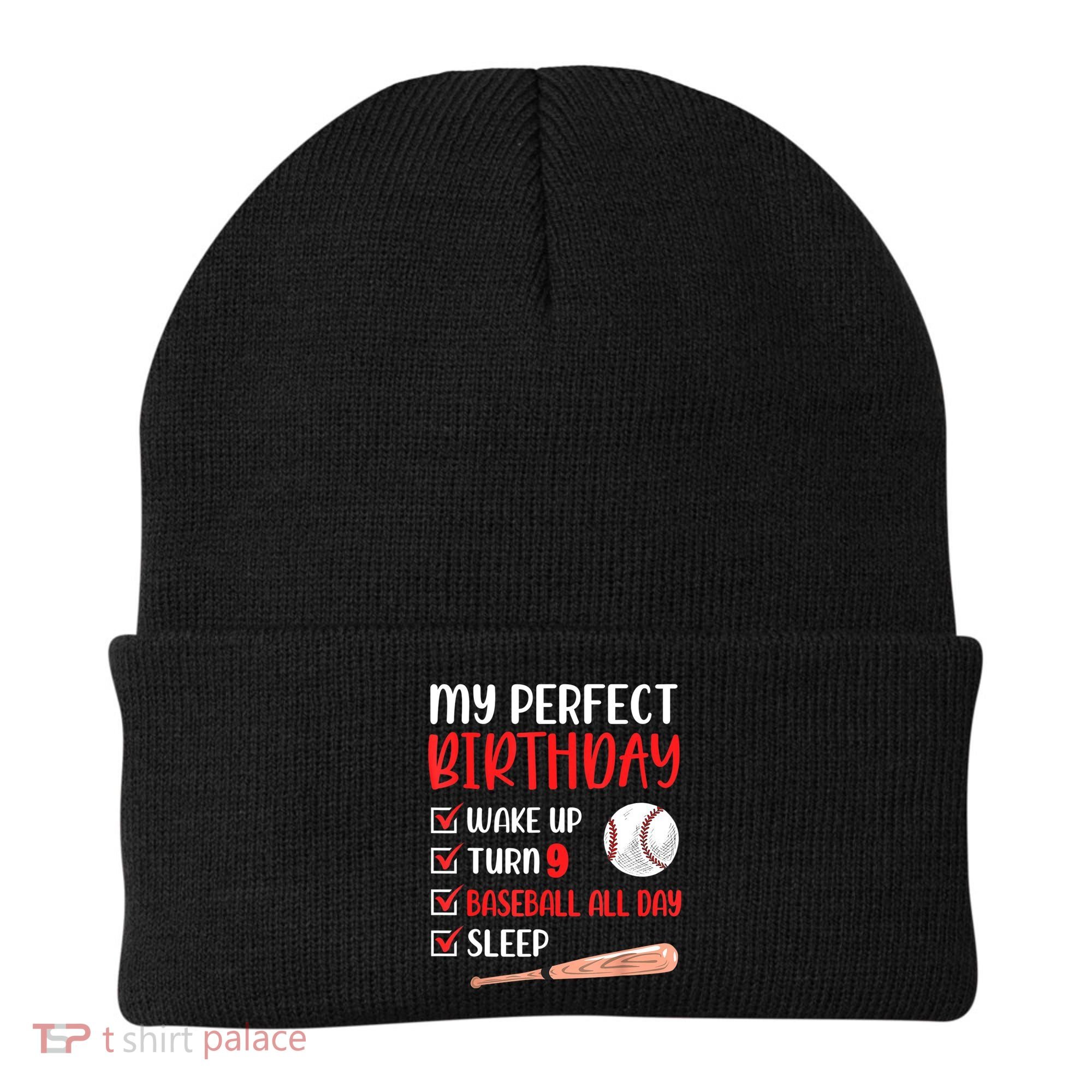 9 Year Old Baseball Birthday Party 9th Boy Nine Player Beanie