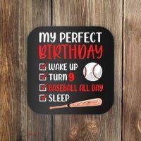 9 Year Old Baseball Birthday Party 9th Boy Nine Player Coaster thumb 0