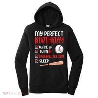 9 Year Old Baseball Birthday Party 9th Boy Nine Player Women's Hoodie thumb 0