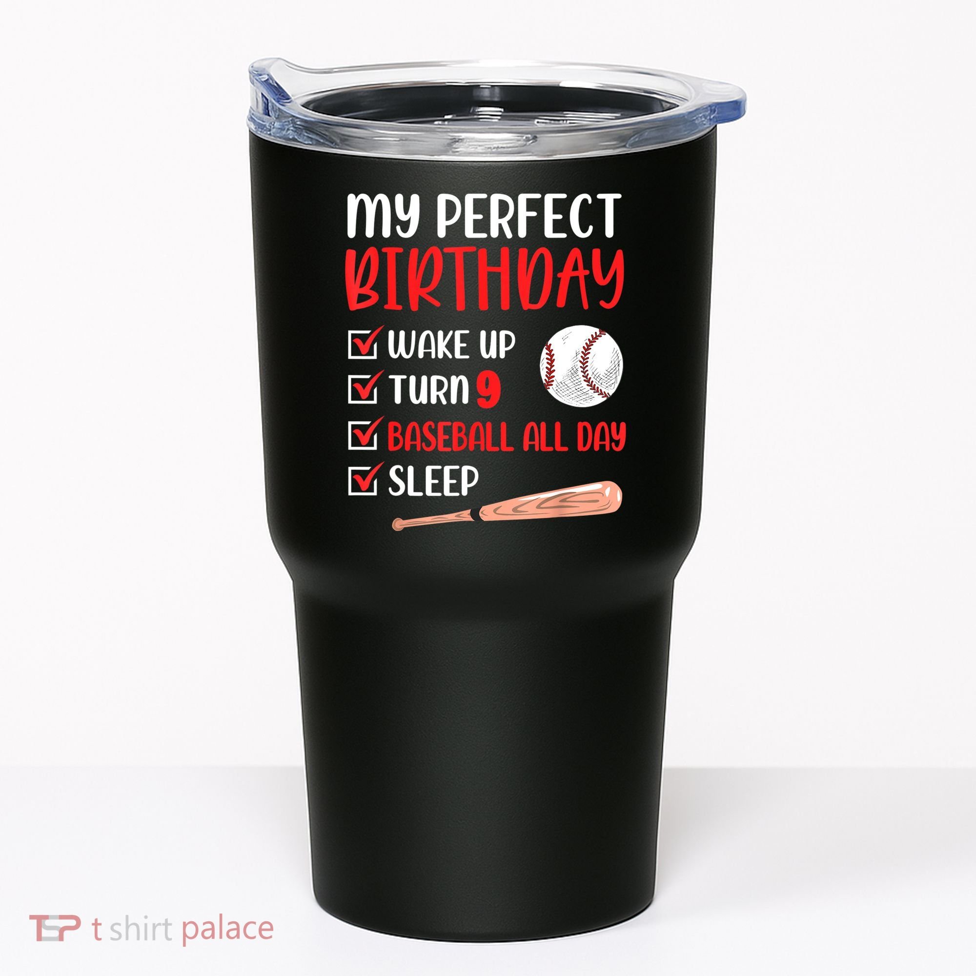 9 Year Old Baseball Birthday Party 9th Boy Nine Player Tumbler