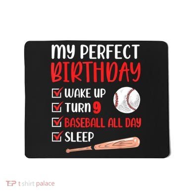 9 Year Old Baseball Birthday Party 9th Boy Nine Player Mousepad