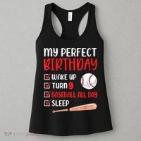 9 Year Old Baseball Birthday Party 9th Boy Nine Player Women's Tank Top thumb 3