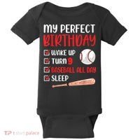 9 Year Old Baseball Birthday Party 9th Boy Nine Player Baby Bodysuit thumb 0