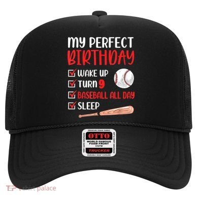 9 Year Old Baseball Birthday Party 9th Boy Nine Player Hat