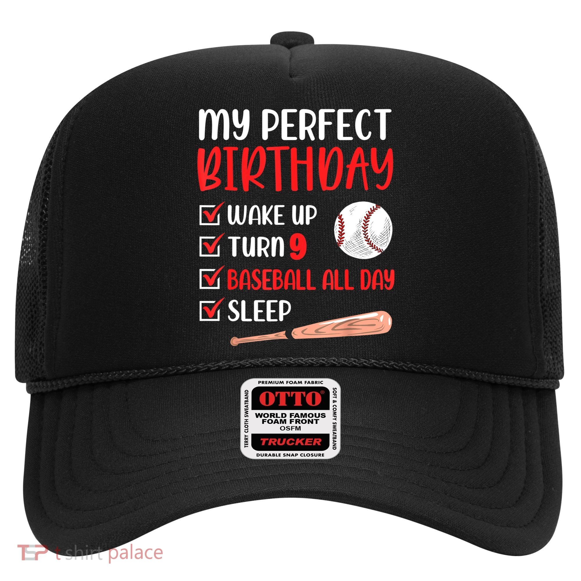 9 Year Old Baseball Birthday Party 9th Boy Nine Player Hat
