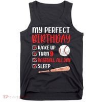 9 Year Old Baseball Birthday Party 9th Boy Nine Player Tank Top thumb 0