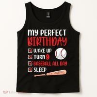 9 Year Old Baseball Birthday Party 9th Boy Nine Player Tank Top thumb 2